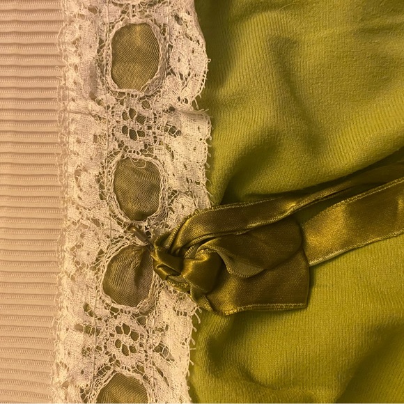 Vintage avocado green cream 3/4 sleeve midi nightgown sleepwear sleep - Picture 6 of 14